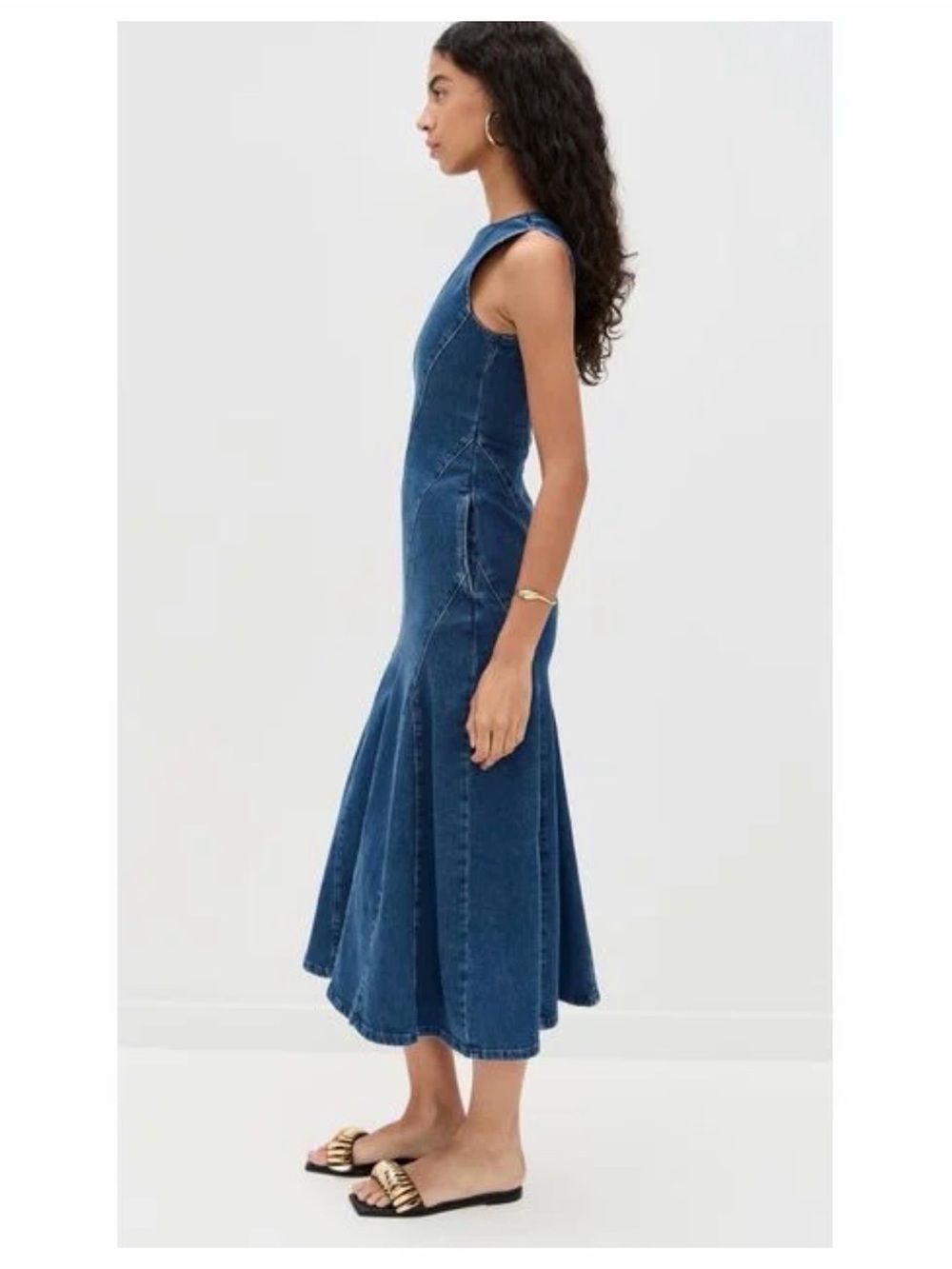 Women's Blue Raven Denim Midi Dress - Picture 3 of 7